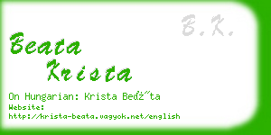 beata krista business card